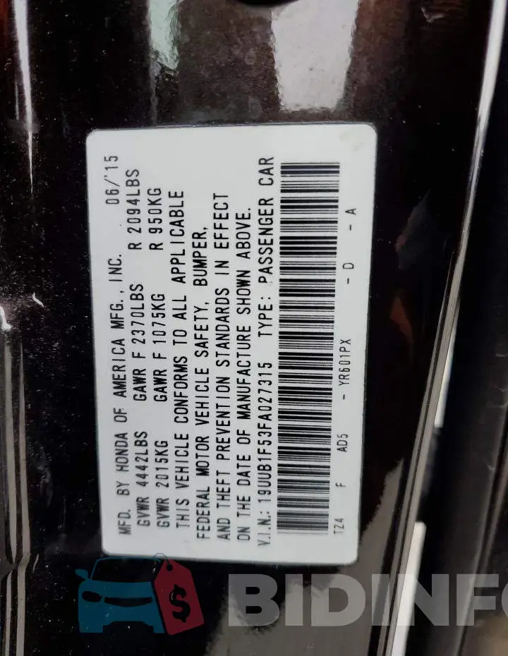 19UUB1F53FA027315 Photo# 12