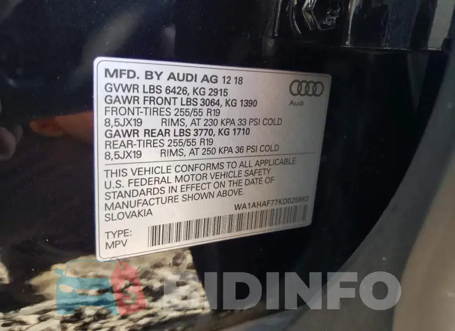 WA1AHAF77KD025863 Photo# 14