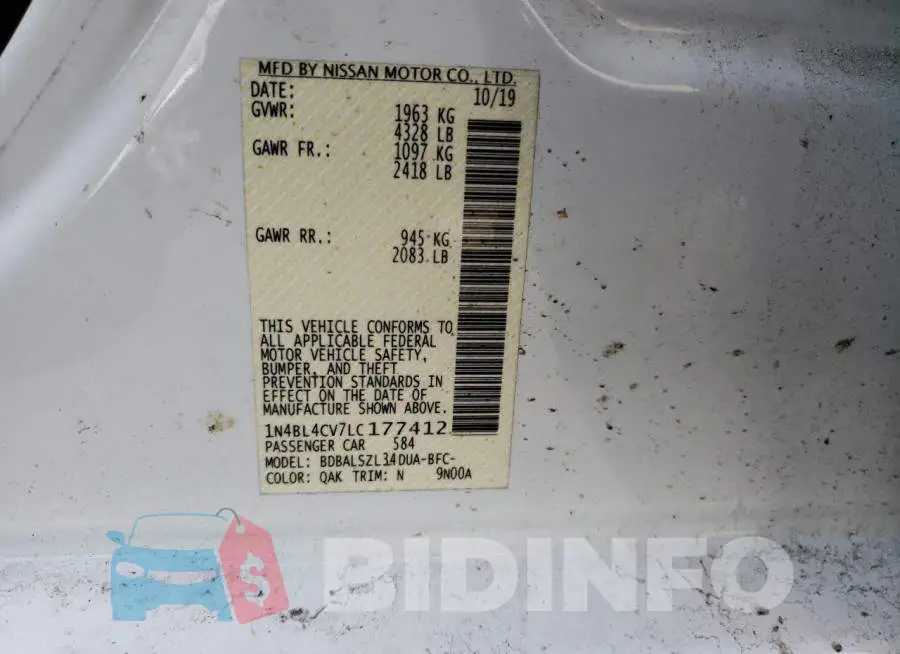 1N4BL4CV7LC177412 Photo# 12