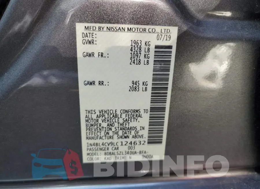 1N4BL4CV9LC124632 Photo# 13
