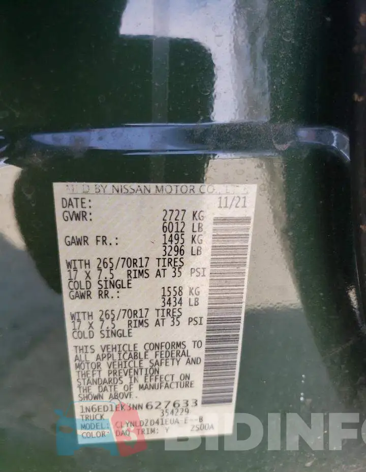 1N6ED1EK3NN627633 Photo# 12