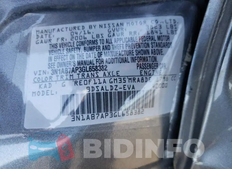 3N1AB7AP3GL658382 Photo# 12