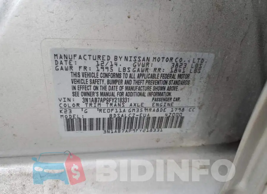 3N1AB7AP9FY218331 Photo# 12