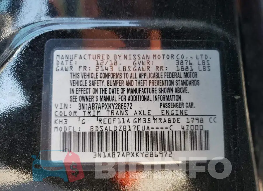 3N1AB7APXKY286972 Photo# 12