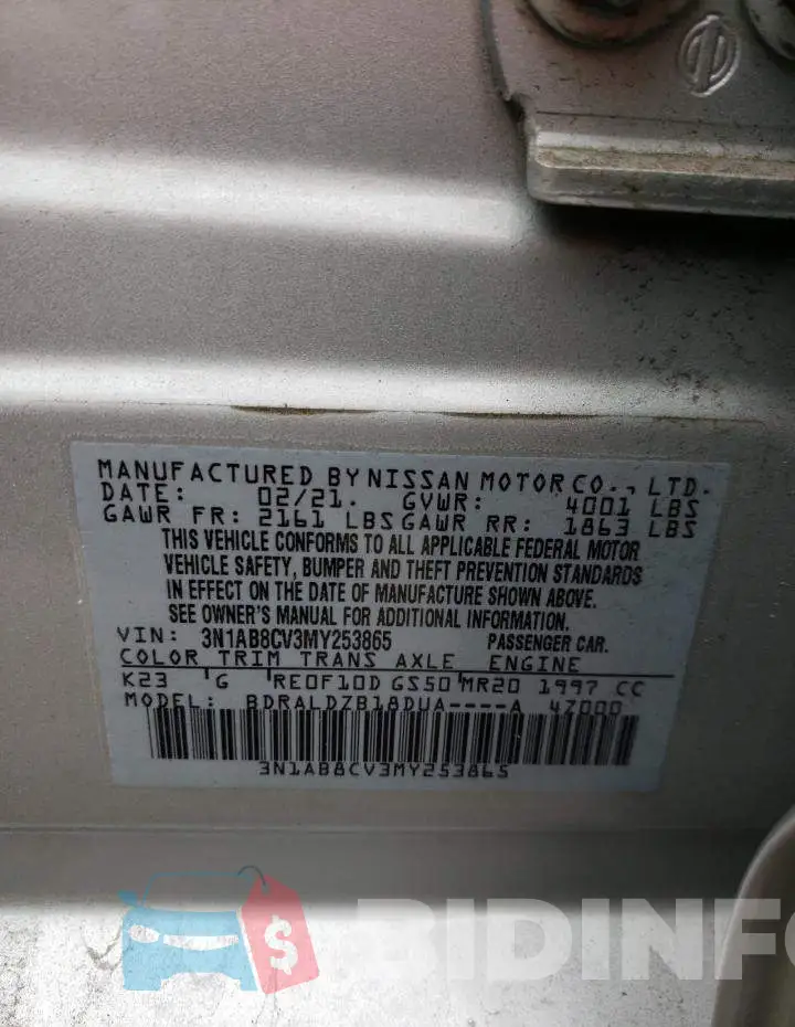 3N1AB8CV3MY253865 Photo# 12