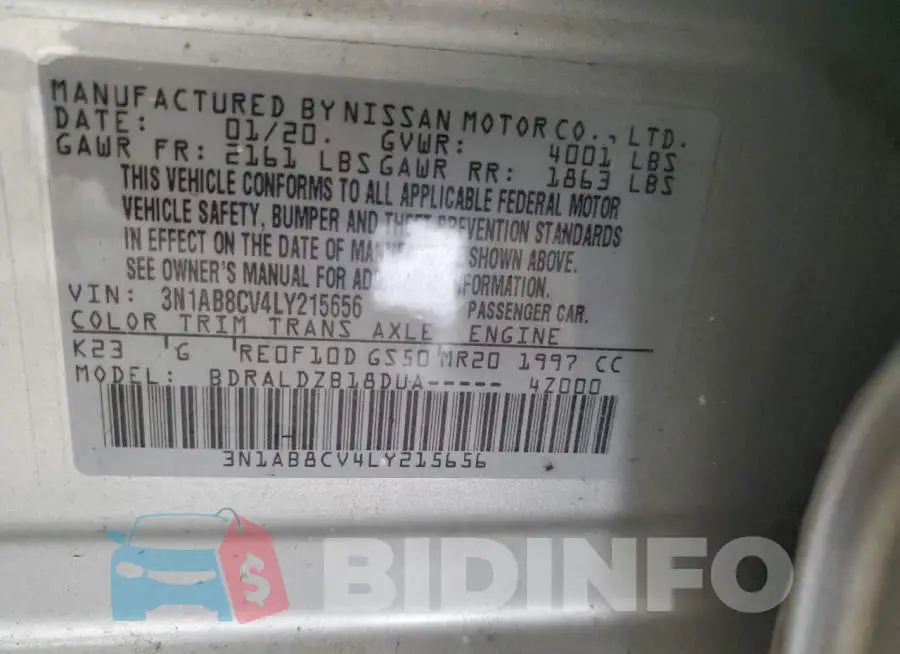 3N1AB8CV4LY215656 Photo# 12