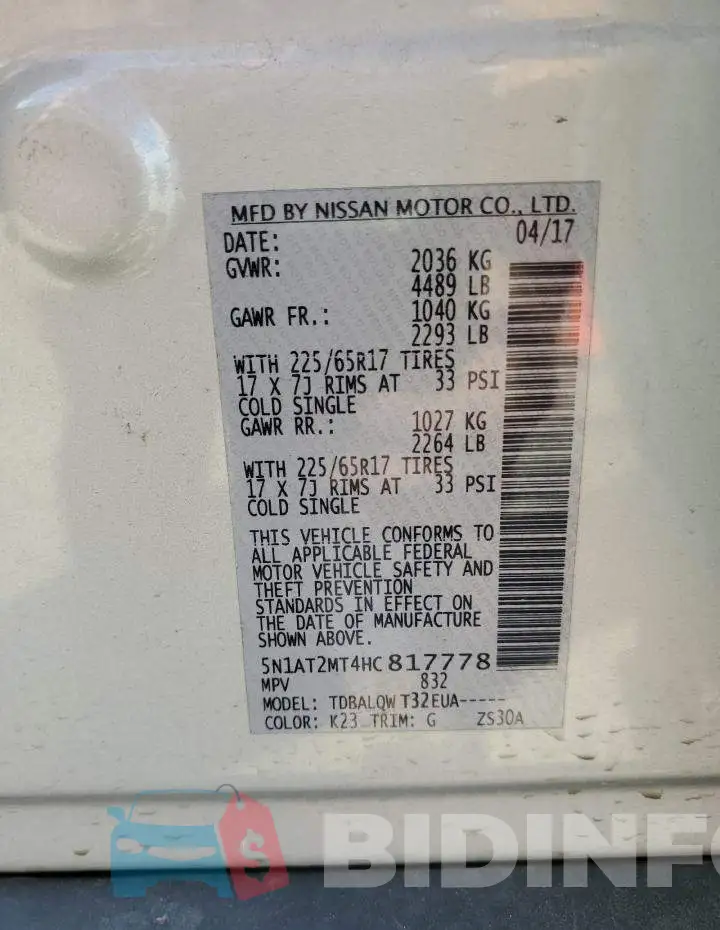 5N1AT2MT4HC817778 Photo# 13