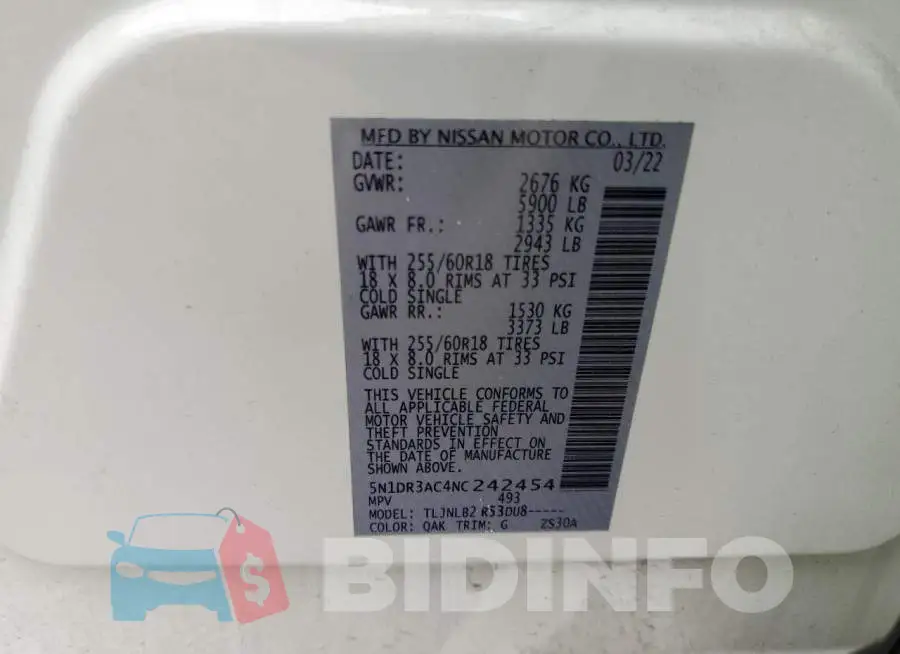5N1DR3AC4NC242454 Photo# 12