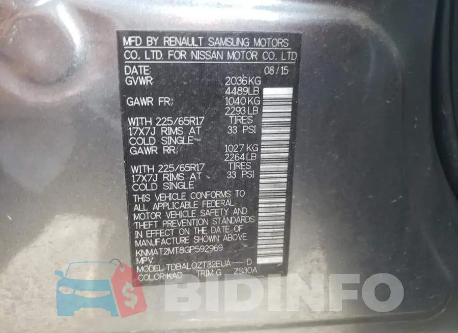 KNMAT2MT8GP592969 Photo# 13