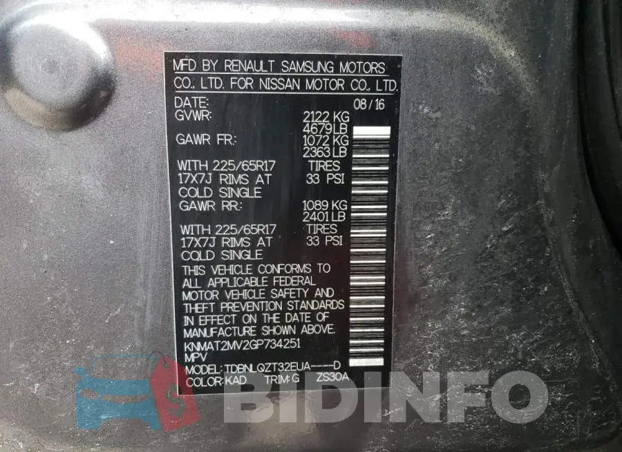 KNMAT2MV2GP734251 Photo# 13