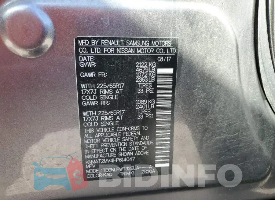KNMAT2MV4HP614047 Photo# 13