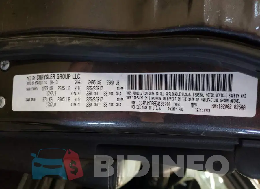 1C4PJMCB8EW138700 Photo# 13