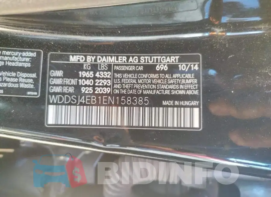 WDDSJ4EB1EN158385 Photo# 12