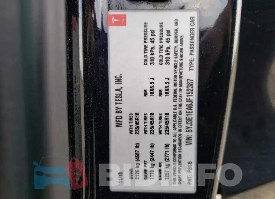 5YJ3E1EA6JF152387 Photo# 12