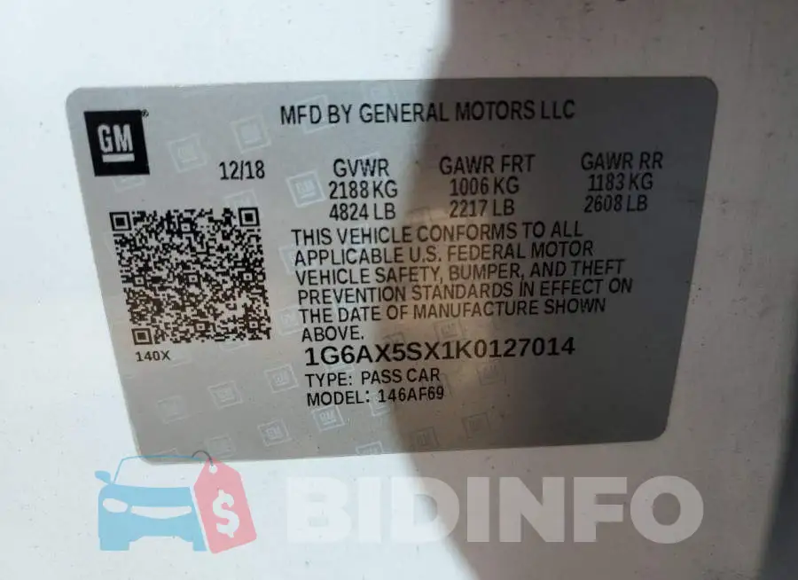 1G6AX5SX1K0127014 Photo# 12