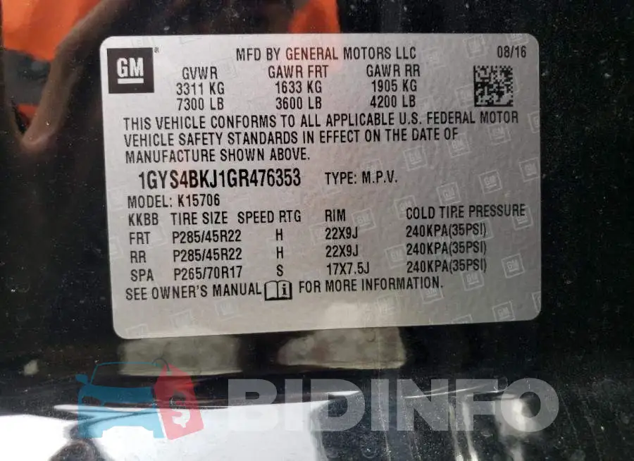 1GYS4BKJ1GR476353 Photo# 14