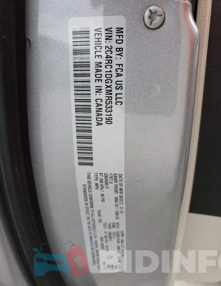 2C4RC1DGXMR533190 Photo# 13