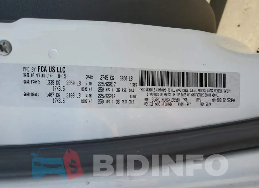 2C4RC1HG0GR133587 Photo# 13