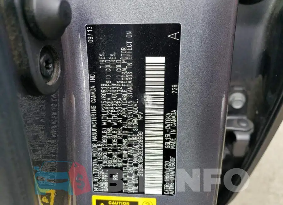 2T2BK1BA2EC228699 Photo# 14