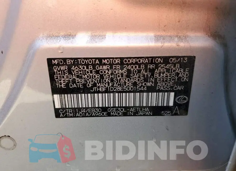 JTHBF1D28E5001544 Photo# 12