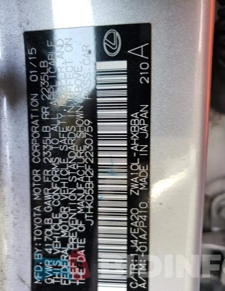 JTHKD5BH2F2230759 Photo# 12