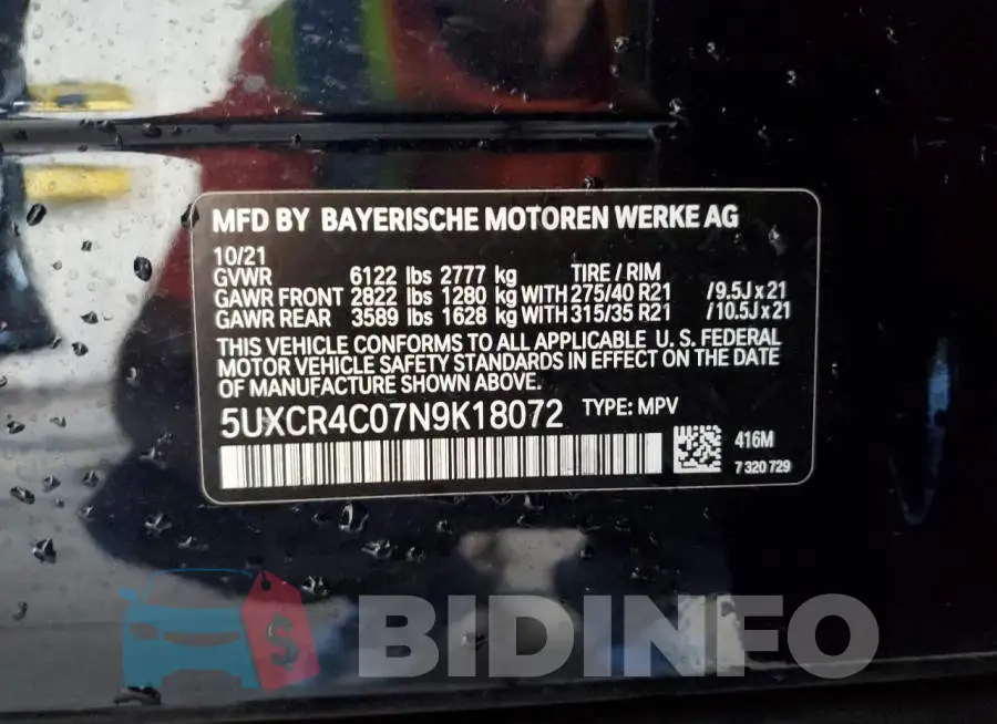 5UXCR4C07N9K18072 Photo# 12