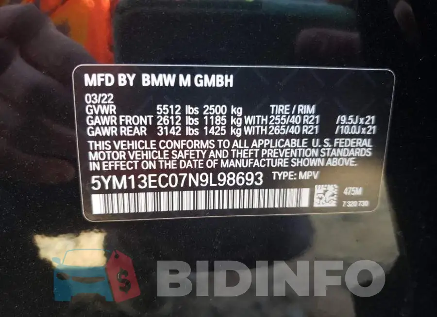5YM13EC07N9L98693 Photo# 12