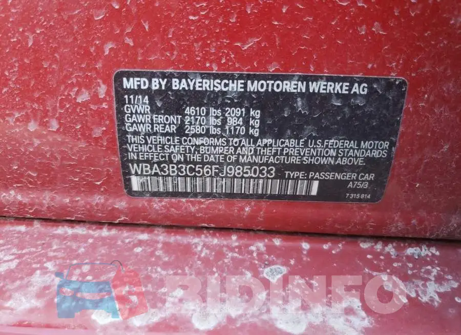 WBA3B3C56FJ985033 Photo# 12