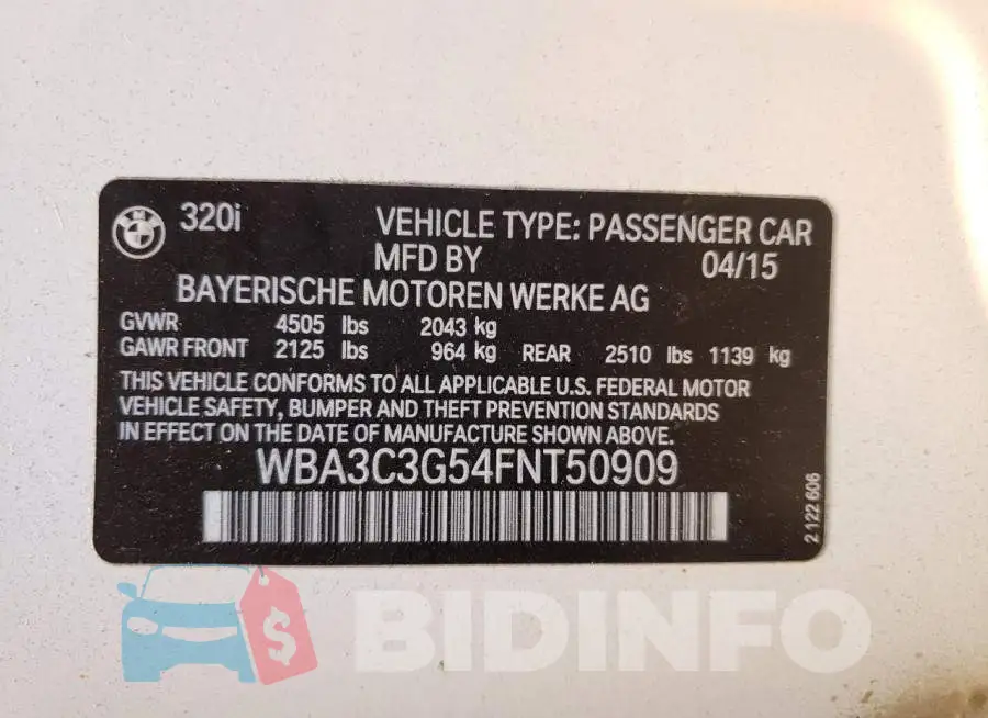 WBA3C3G54FNT50909 Photo# 13