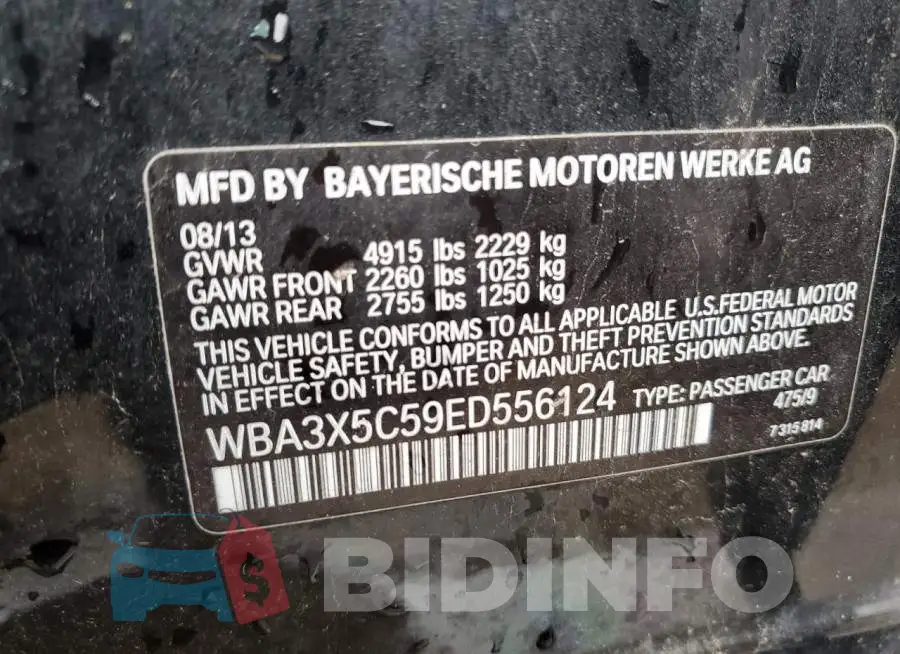 WBA3X5C59ED556124 Photo# 13