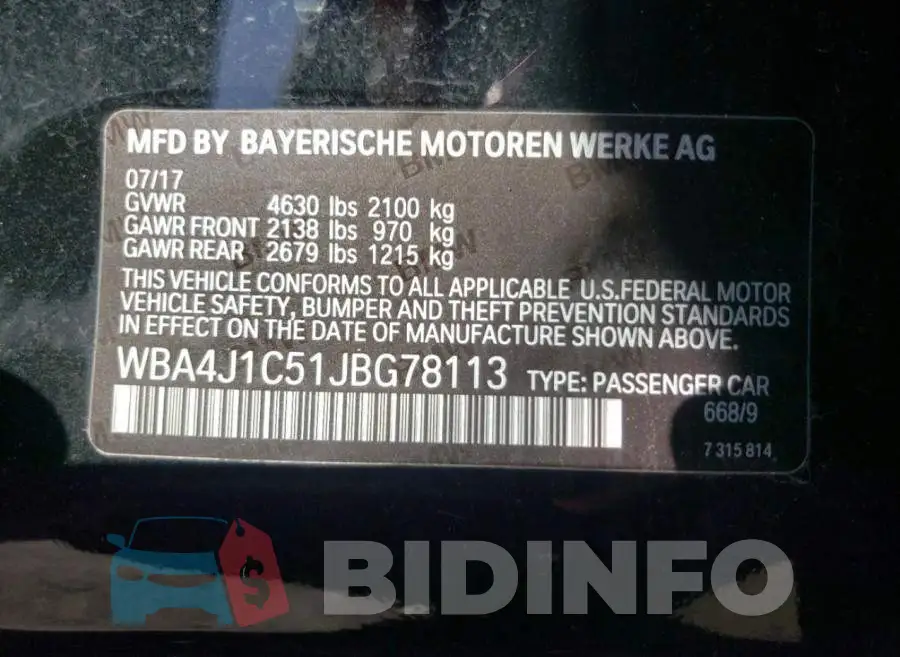 WBA4J1C51JBG78113 Photo# 10