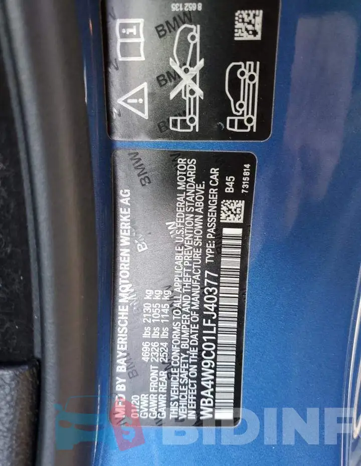 WBA4W9C01LFJ40377 Photo# 12