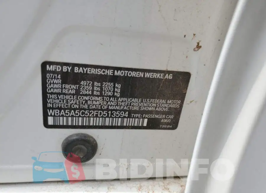 WBA5A5C52FD513594 Photo# 12