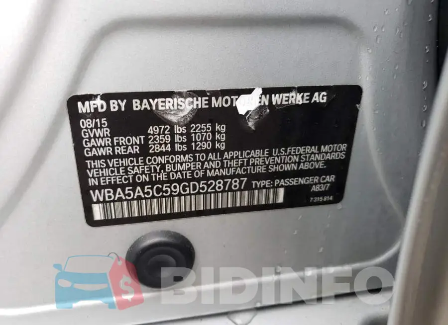 WBA5A5C59GD528787 Photo# 12