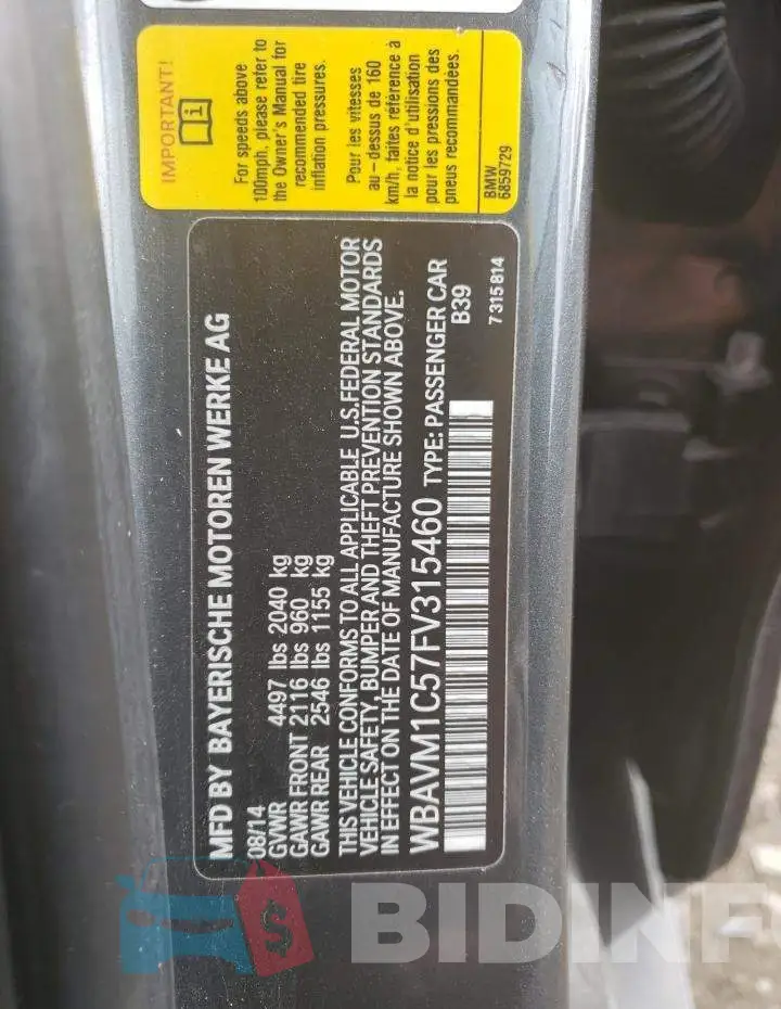 WBAVM1C57FV315460 Photo# 13