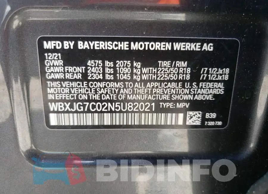 WBXJG7C02N5U82021 Photo# 13
