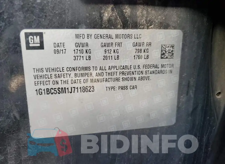 1G1BC5SM1J7118623 Photo# 12
