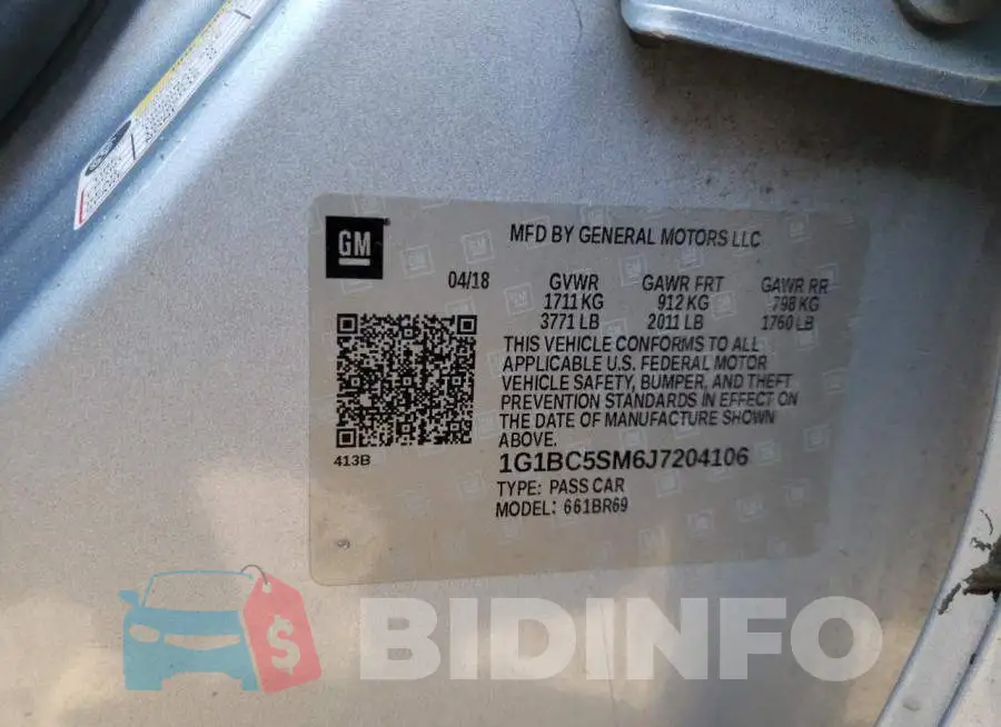 1G1BC5SM6J7204106 Photo# 12