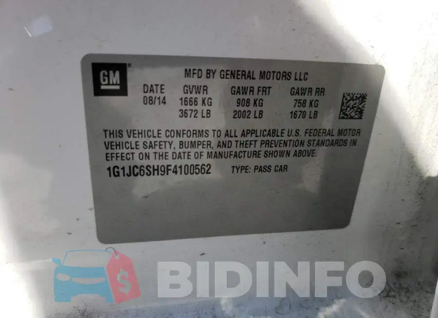 1G1JC6SH9F4100562 Photo# 12