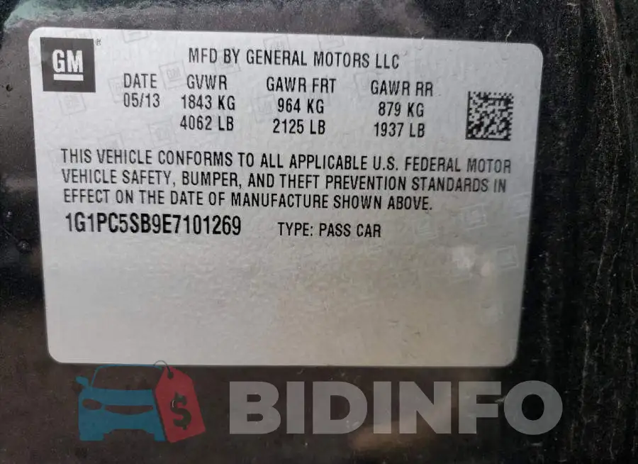 1G1PC5SB9E7101269 Photo# 13
