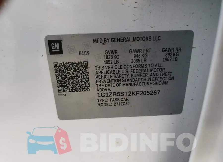 1G1ZB5ST2KF205267 Photo# 12