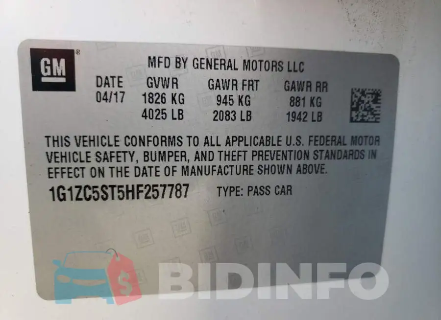 1G1ZC5ST5HF257787 Photo# 12