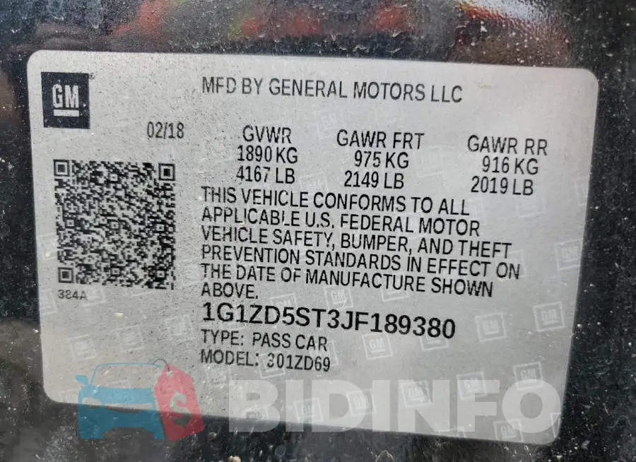 1G1ZD5ST3JF189380 Photo# 12