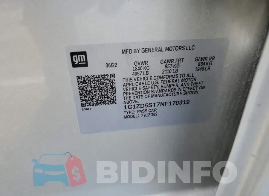 1G1ZD5ST7NF170319 Photo# 12