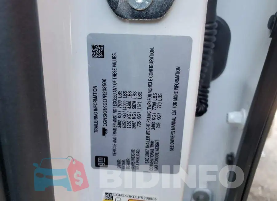 1GNSKRKD1PR208506 Photo# 14