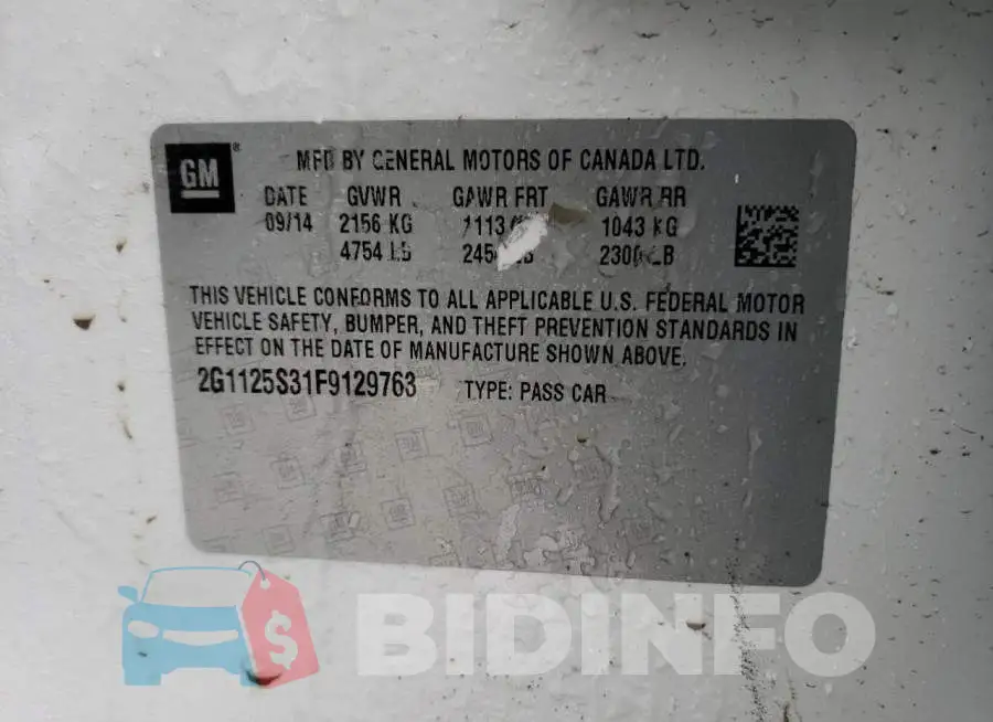 2G1125S31F9129763 Photo# 12