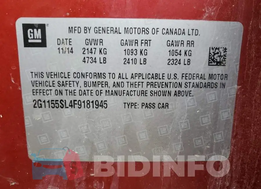 2G1155SL4F9181945 Photo# 12