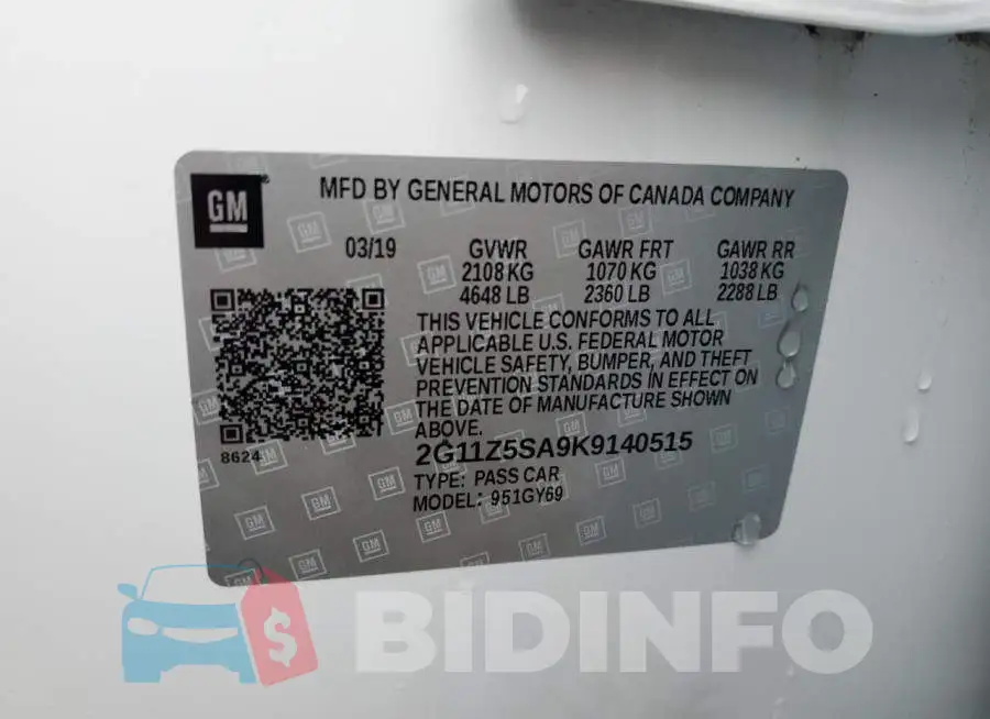2G11Z5SA9K9140515 Photo# 10