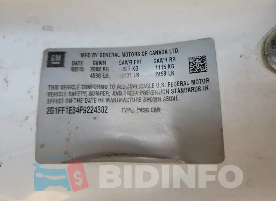 2G1FF1E34F9224302 Photo# 10