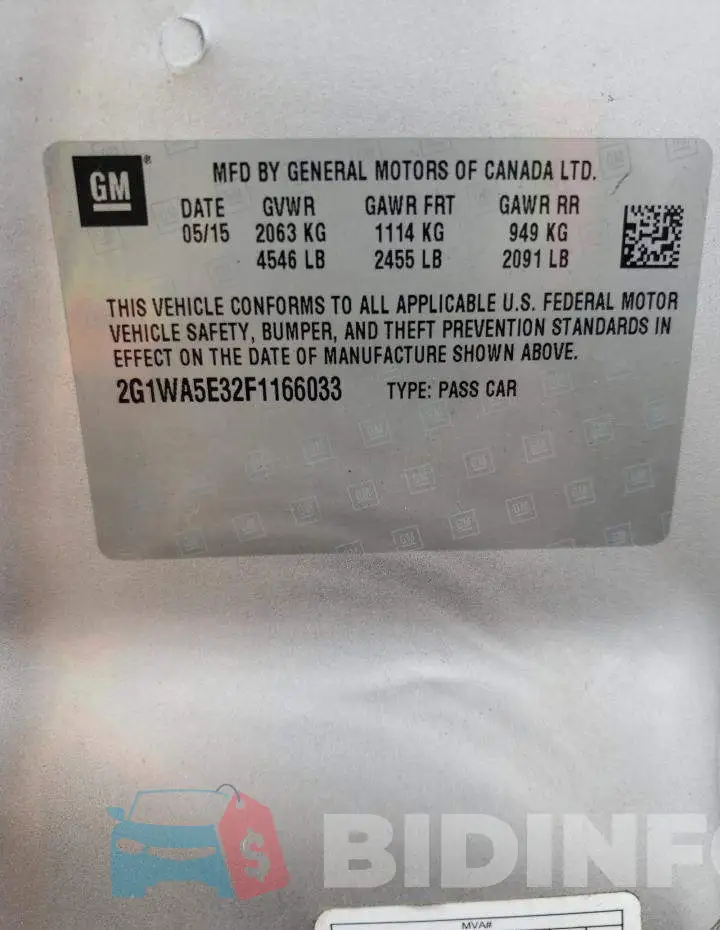 2G1WA5E32F1166033 Photo# 12